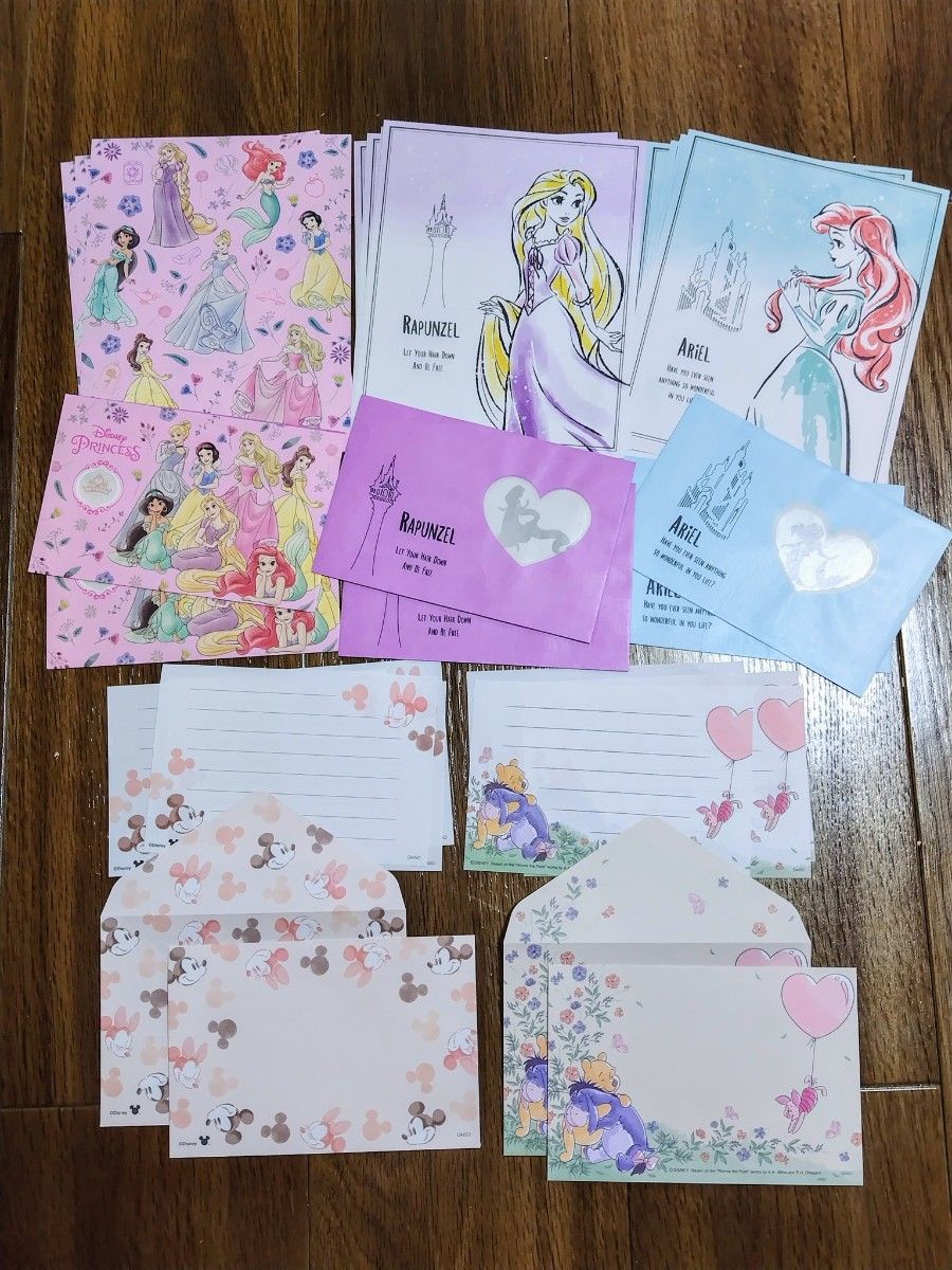 レターセット ディズニー ラプンツェル アリエル プリンセス ミッキー