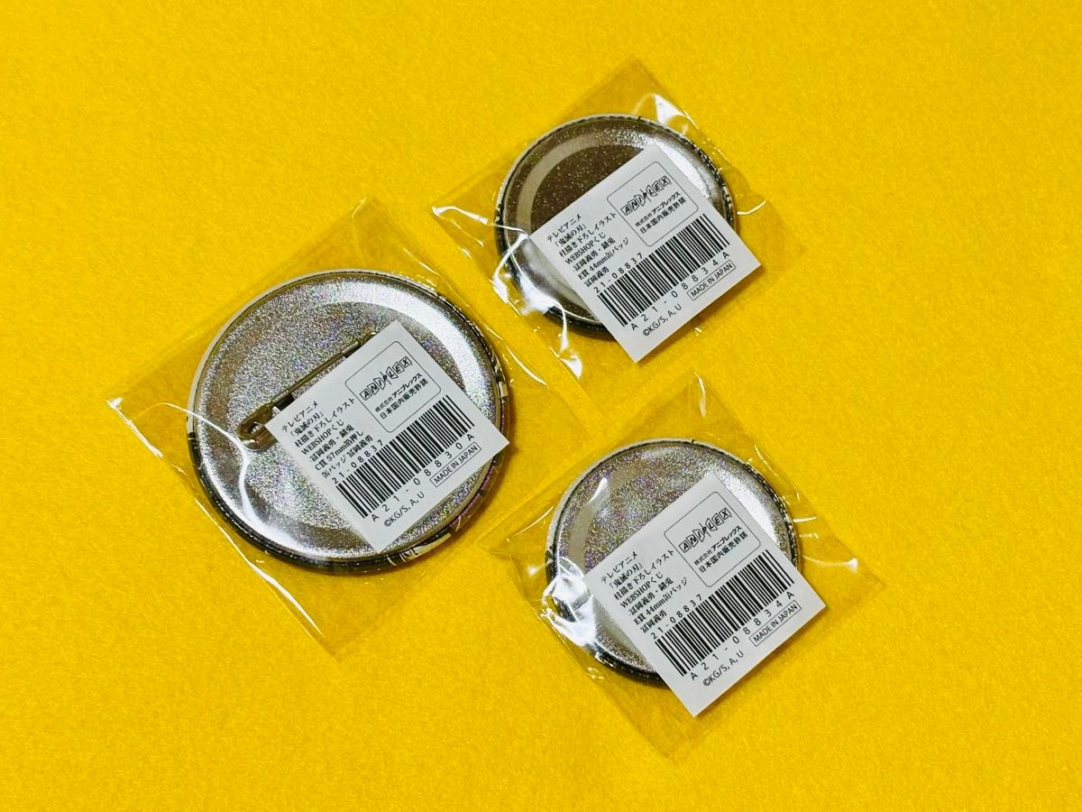 鬼滅の刃 柱描き下ろしイラスト WEBSHOPくじ C賞 E賞 箔押し 缶バッジ