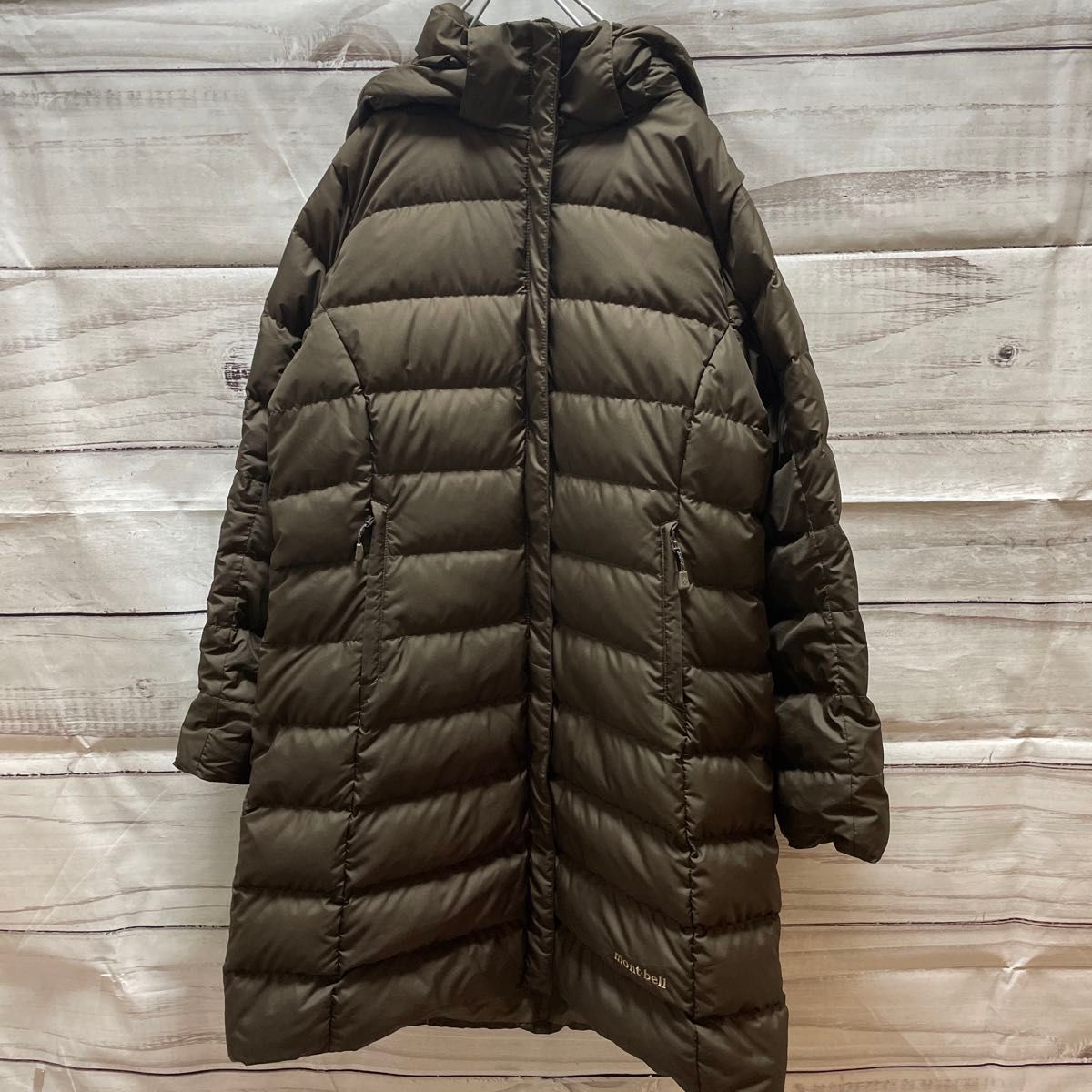 mont-bell トラベルダウンロングコート ダウンコート 茶色 EX800