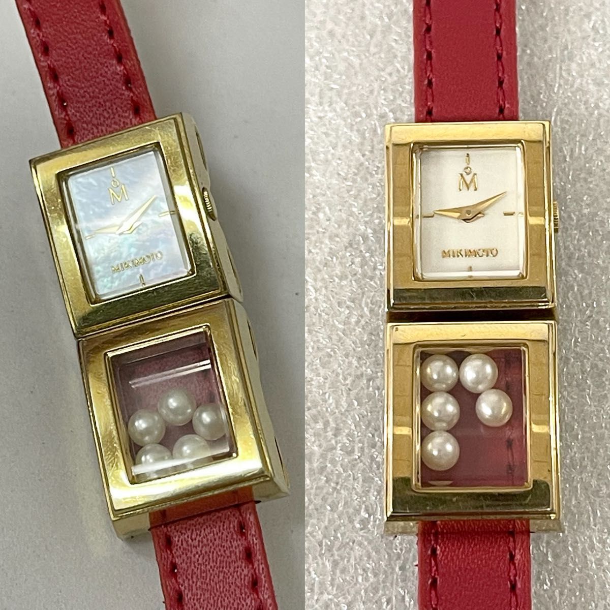 稼働 良品 MIKIMOTO 腕時計 2連ブレス チェンジベルト ミキモト 時計