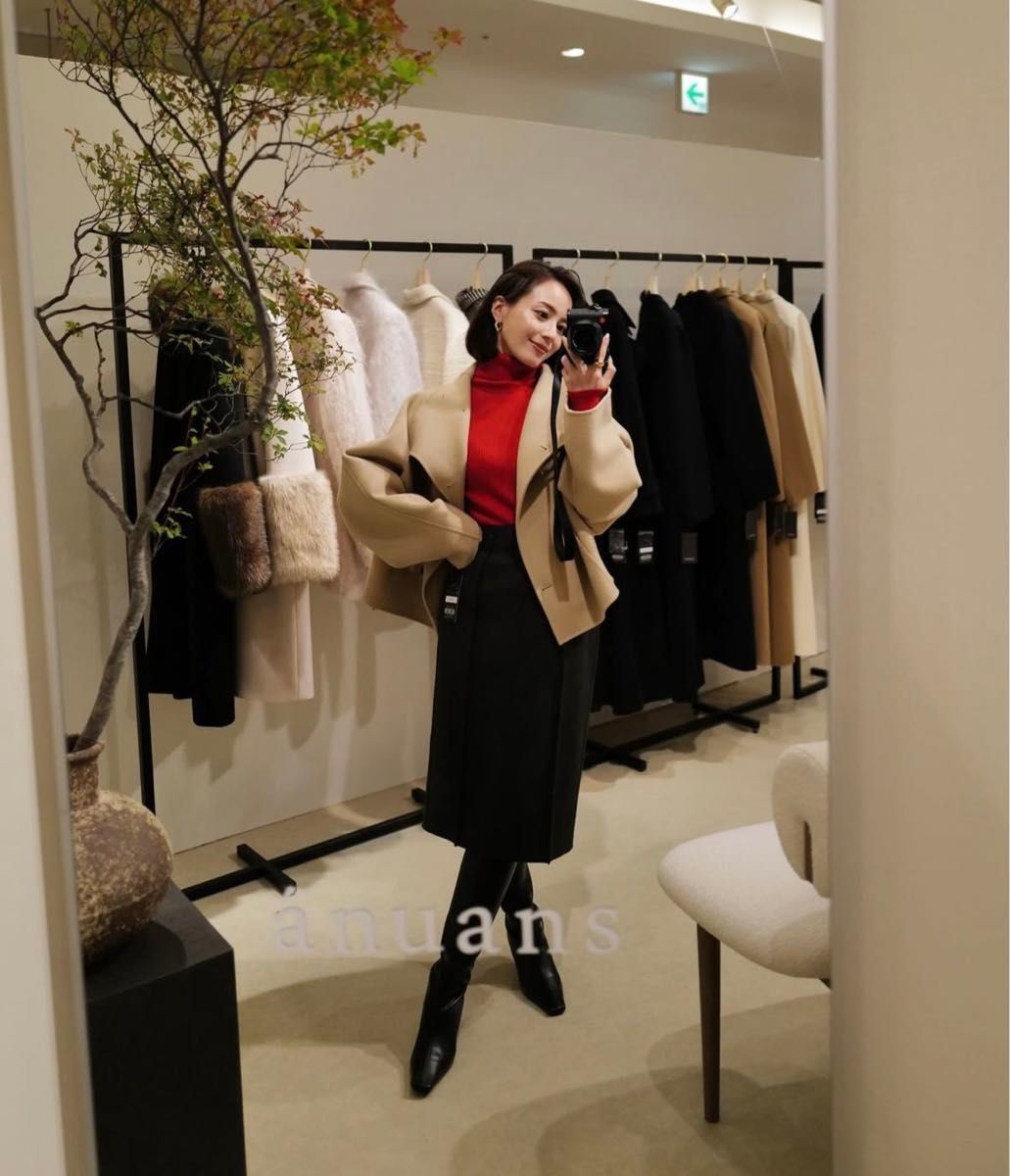 anuans】スタンドネックリバーショートコート｜Yahoo!フリマ（旧PayPay