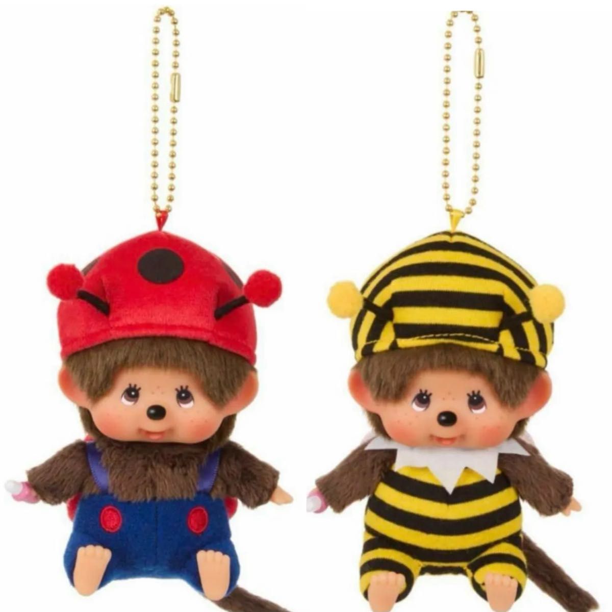 モンチッチ 顔でかSSキーチェーン ミツバチ てんとう虫 Monchhichi 2点