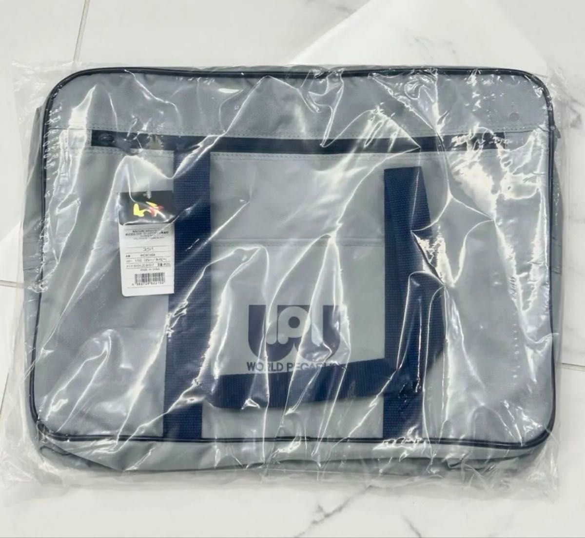 新品未使用】ワールドペガサス スクールバッグ グレー ワッペ スクバ