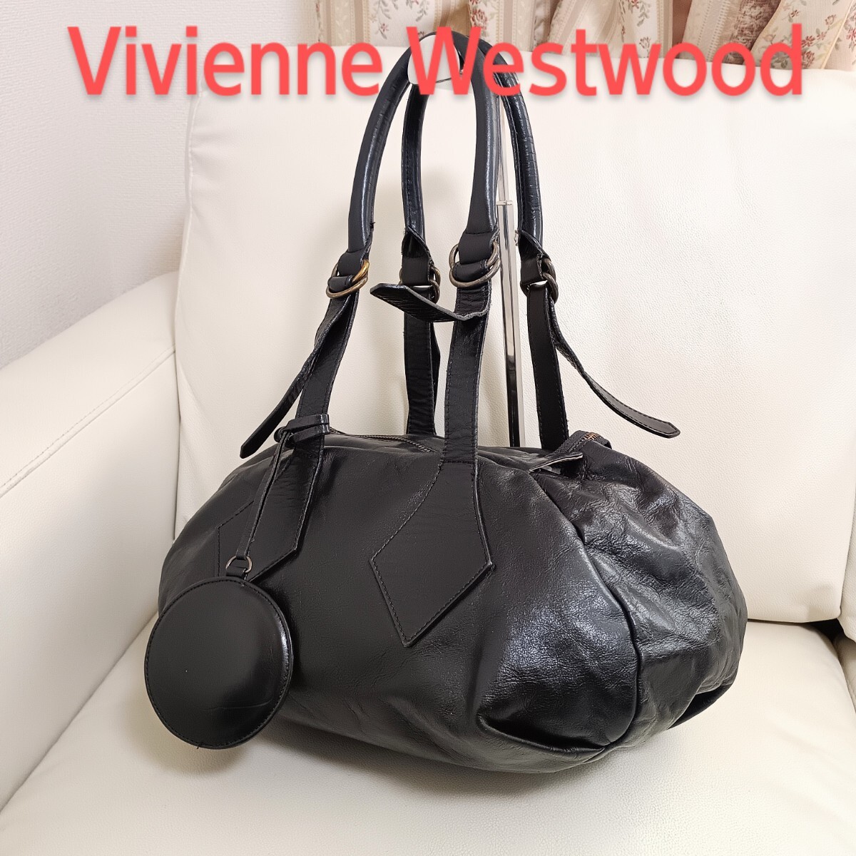 超希少【Vivienne Westwood 】チャーム付きレザーミニボストン