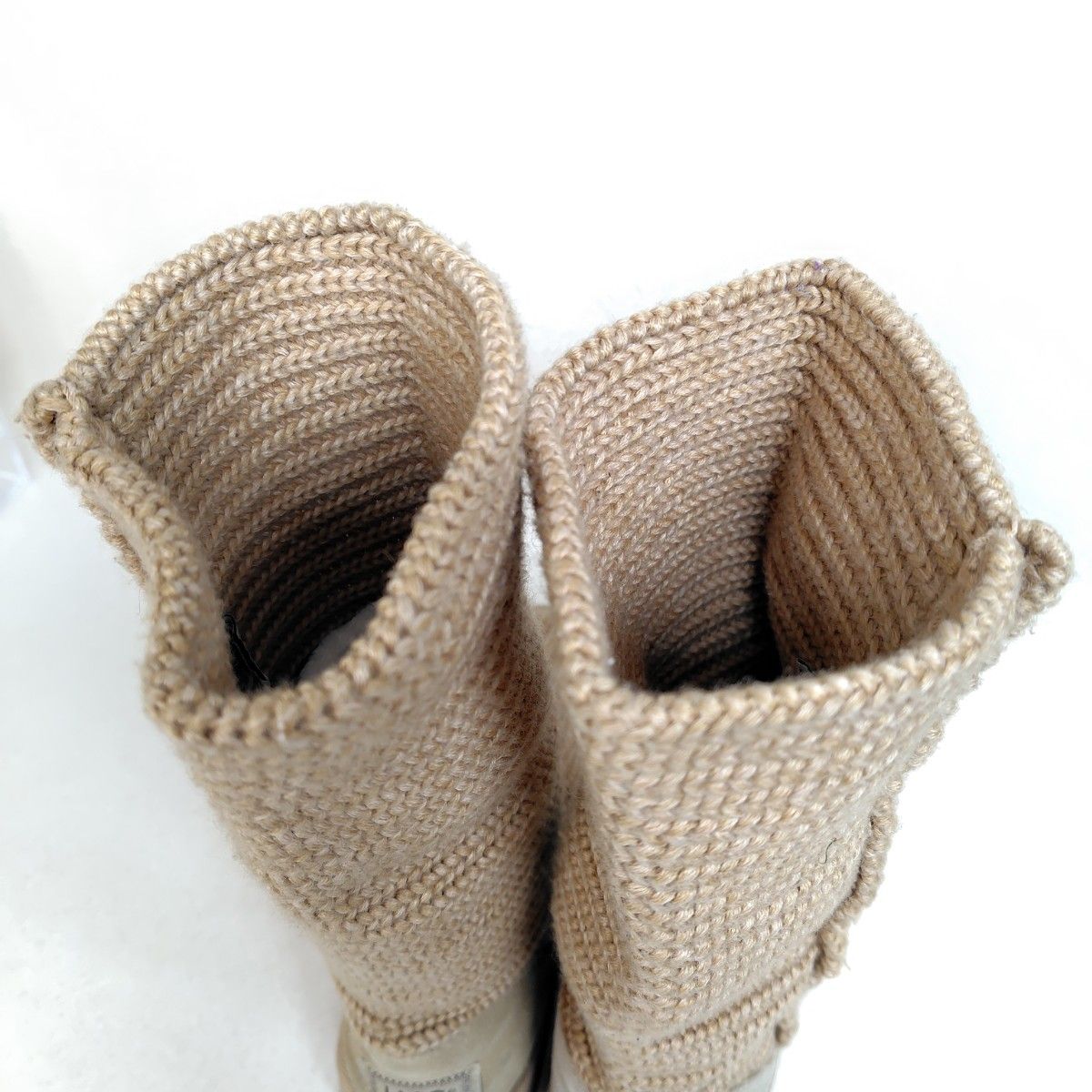 UGG アグ ニットブーツ 24cm ロング ムートン ベージュ｜Yahoo!フリマ