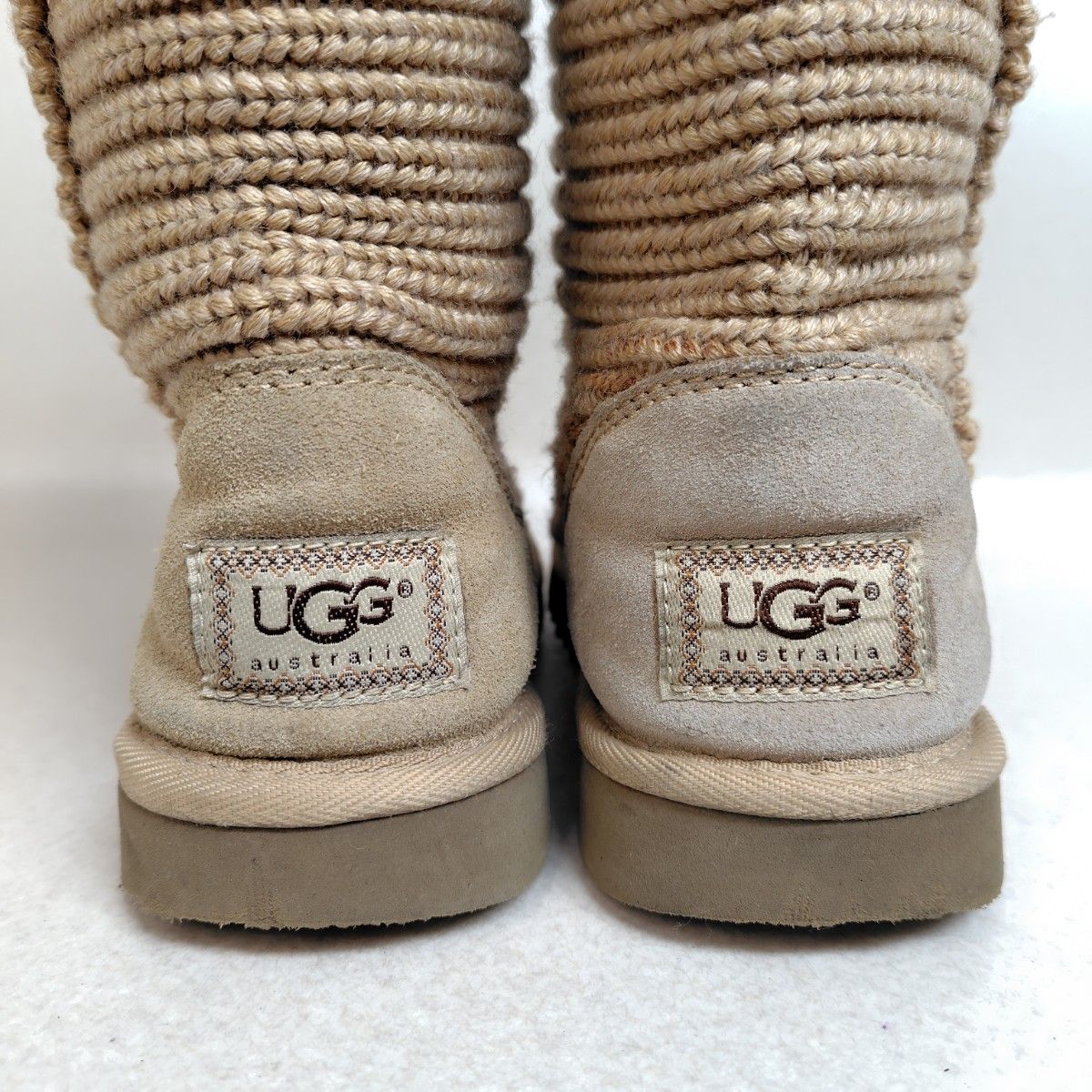 UGG アグ ニットブーツ 24cm ロング ムートン ベージュ｜Yahoo!フリマ
