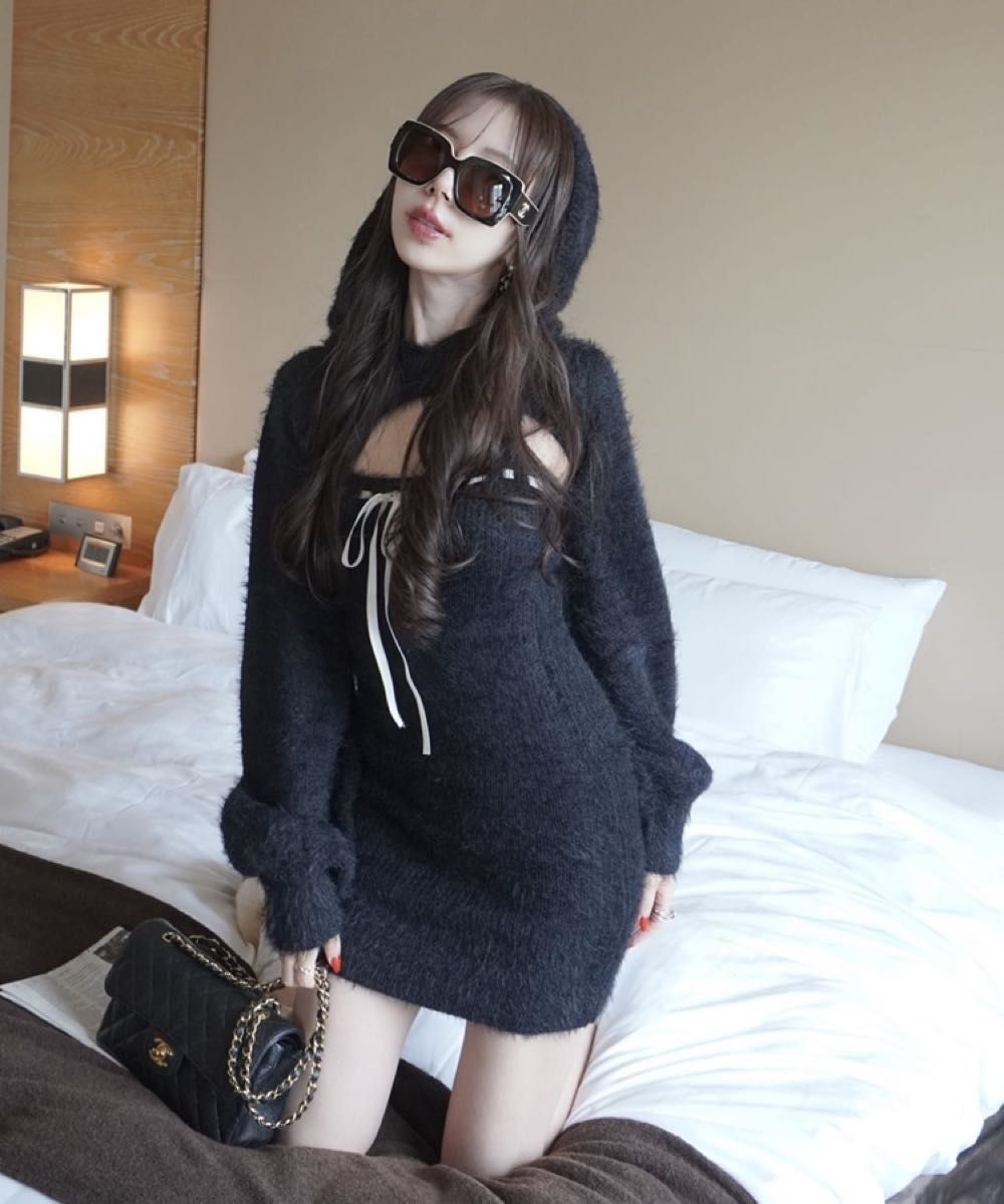 amerge アメルジュ feather foodie tops×ribbon onepiece ワンピース