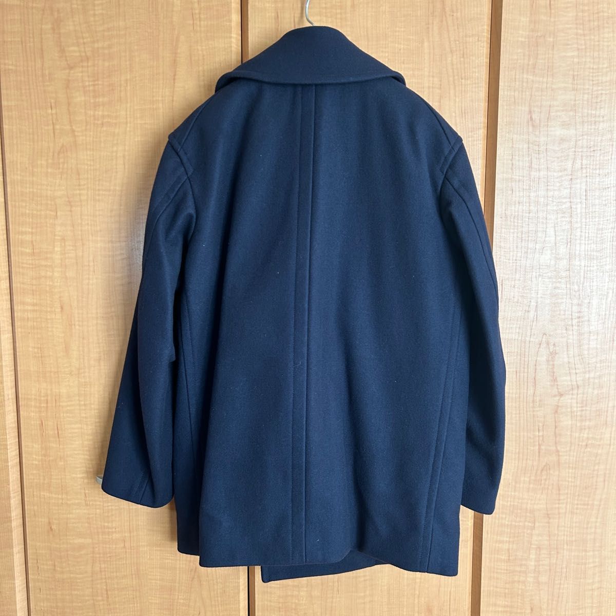美品】ユニクロ+J ウールブレンドオーバーサイズピーコート ネイビー S