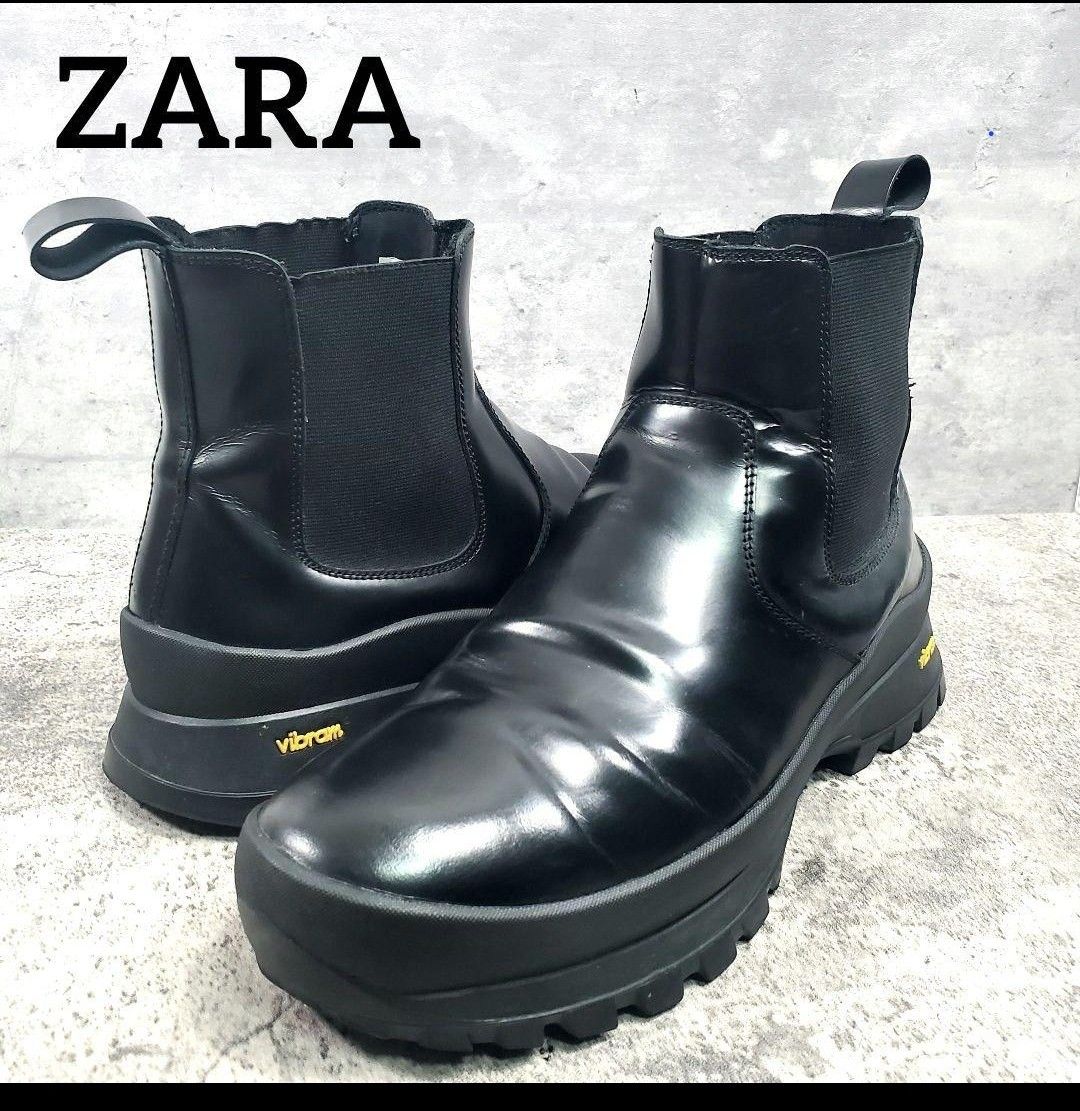 ZARA ザラ VIBRAM ビブラムソール レザーチェルシーアンクルブーツ 43