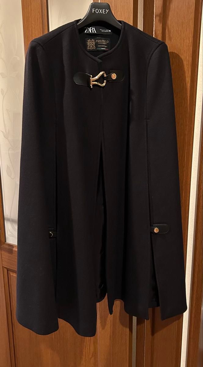 ZARA ケープコート ケープ MANTECO ポンチョ バックル付ケープ 完売品