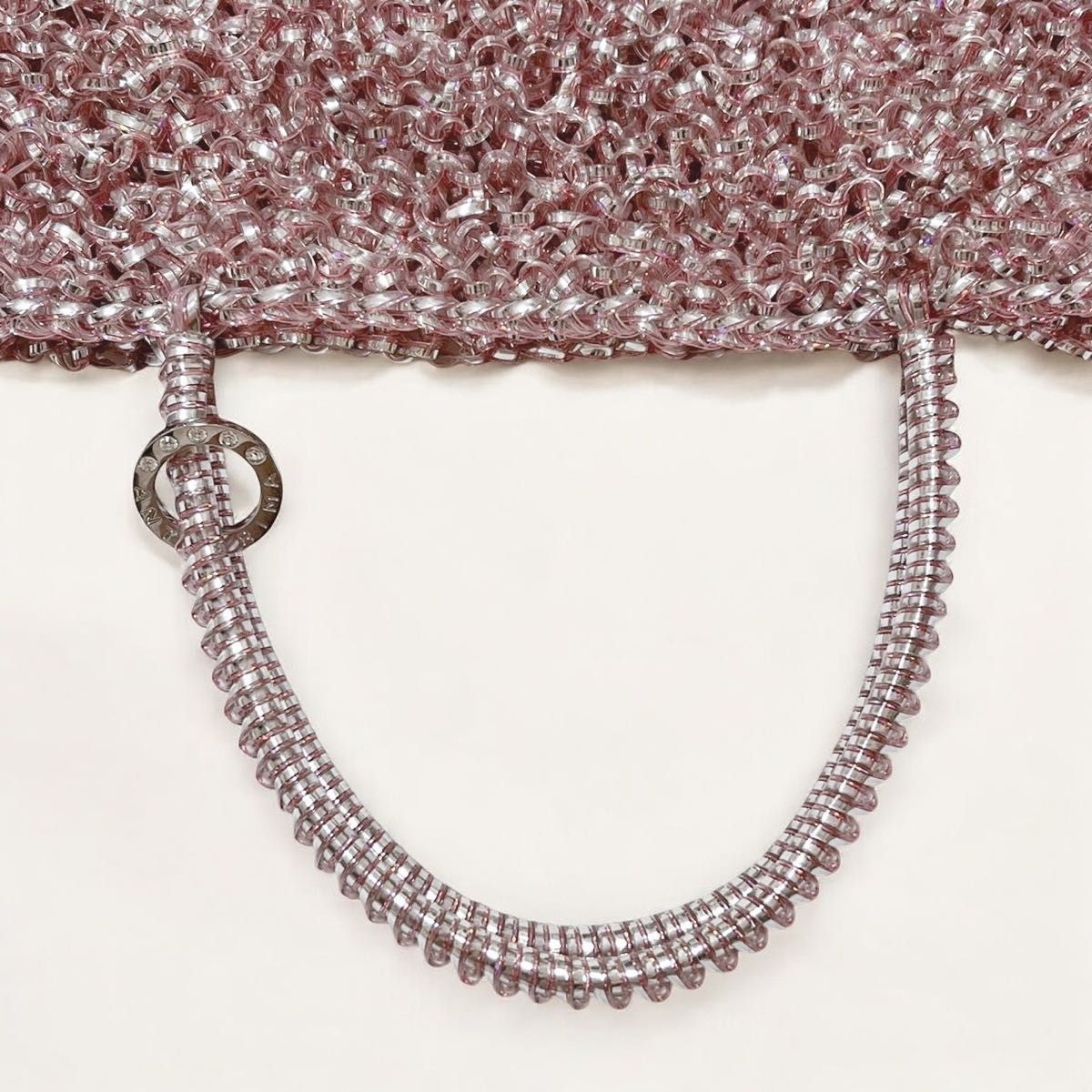 アンテプリマ スクエア ミディアム シルバーピンク ショルダーバッグ