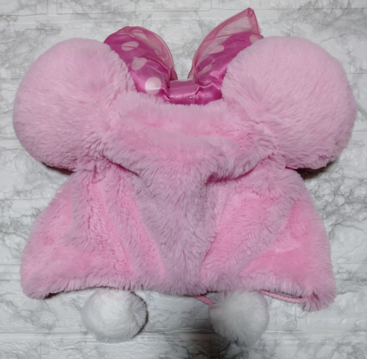 希少 美品 ディズニー ミニー ピンク ビッグ リボン ふわふわ ファン