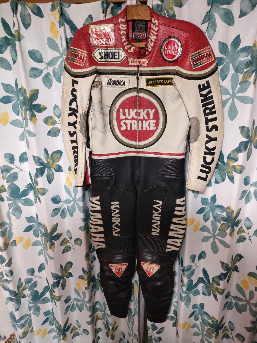 ラッキーストライク YAMAHA 革ツナギ NANKAI バイク ヤマハ バリバリ