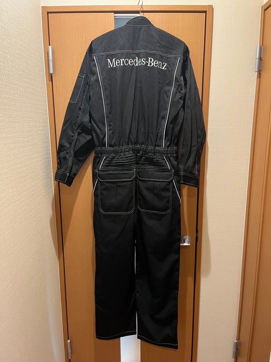 メルセデスベンツ ツナギ つなぎ サイズL 全刺繍ロゴ 秋 冬 黒 未使用