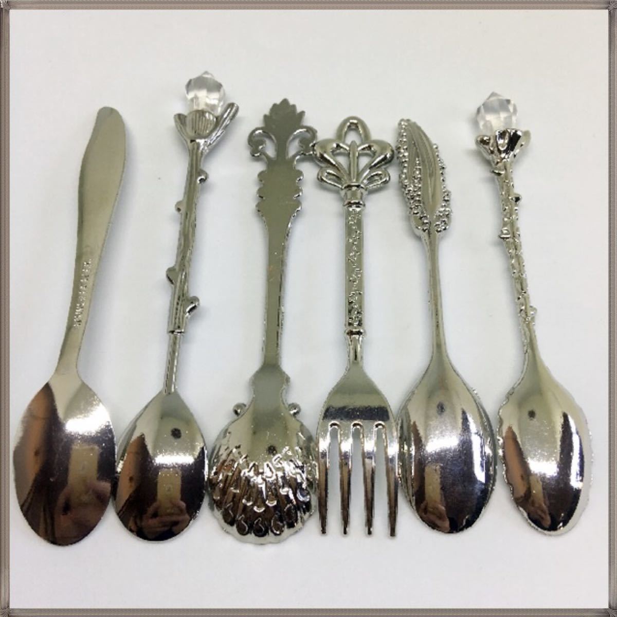 豪華】カトラリーセット シルバー 6本 ヨーロッパの王族風 スプーン