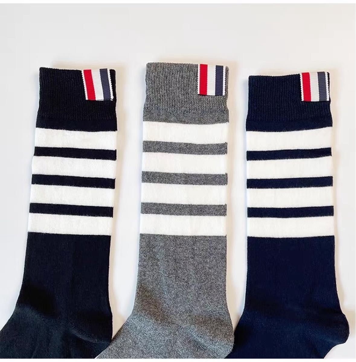 新品】THOM BROWNE トムブラウン ソックス 靴下【単色｜英倫学院｜中筒