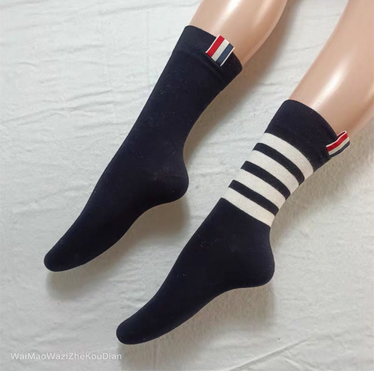 新品】THOM BROWNE トムブラウン ソックス 靴下【単色｜英倫学院｜中筒