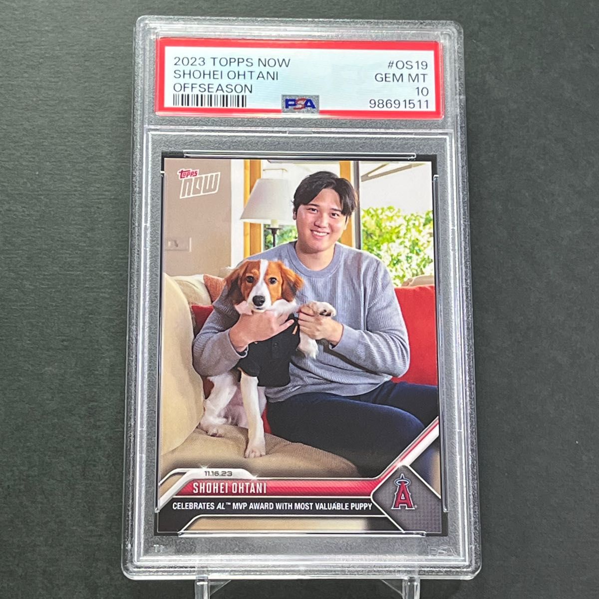 OS19【PSA10】大谷翔平&デコピン MVP発表時 2023 Topps now(24時間限定