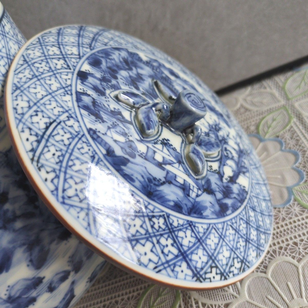 美品】平安徳永造／染付山形・青白色 陶器 水差し（共箱付き）｜Yahoo