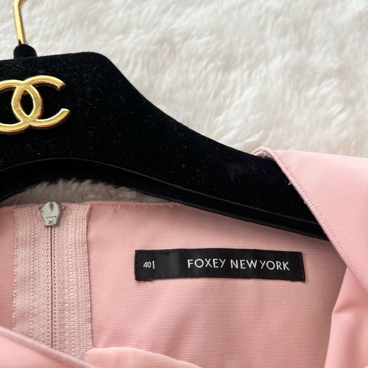 FOXEY フォクシー ノースリーブ ワンピース 40 ピンク フレアスカート