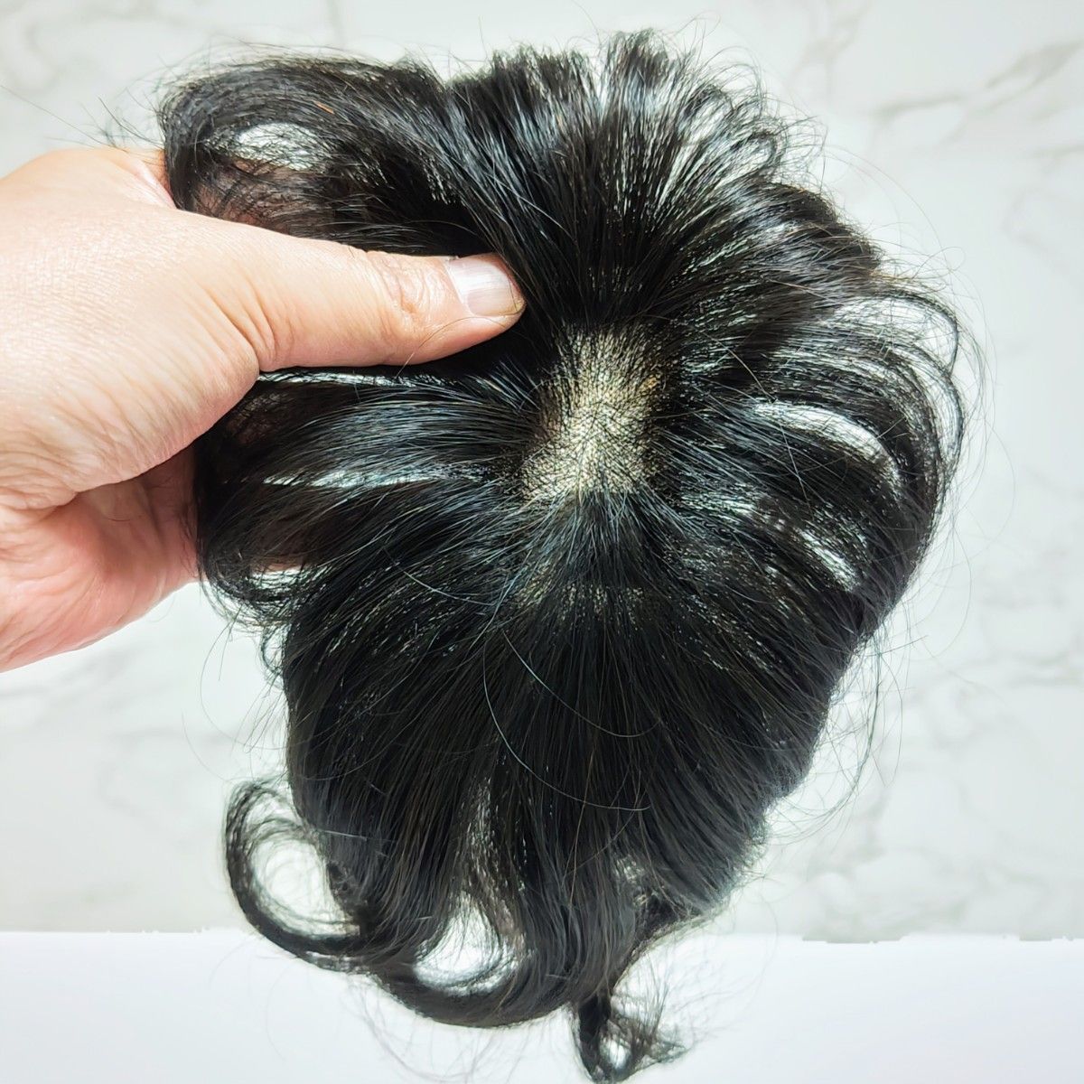 WIG YUKI ウィッグ ユキ 高級人毛40%耐熱系30%トップピース暗自然色