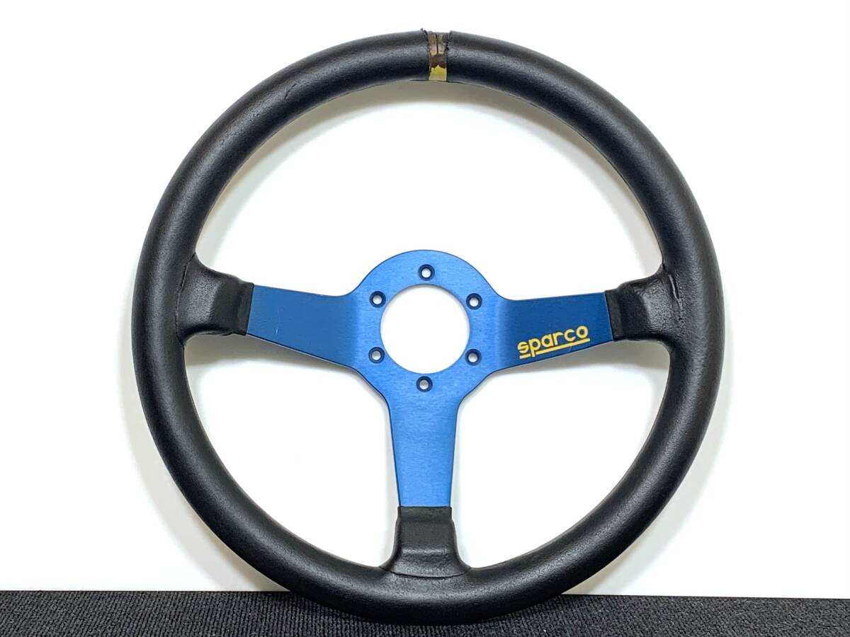 スパルコ L550 青スポーク 35パイ セミディープ 廃盤 Sparco レザー