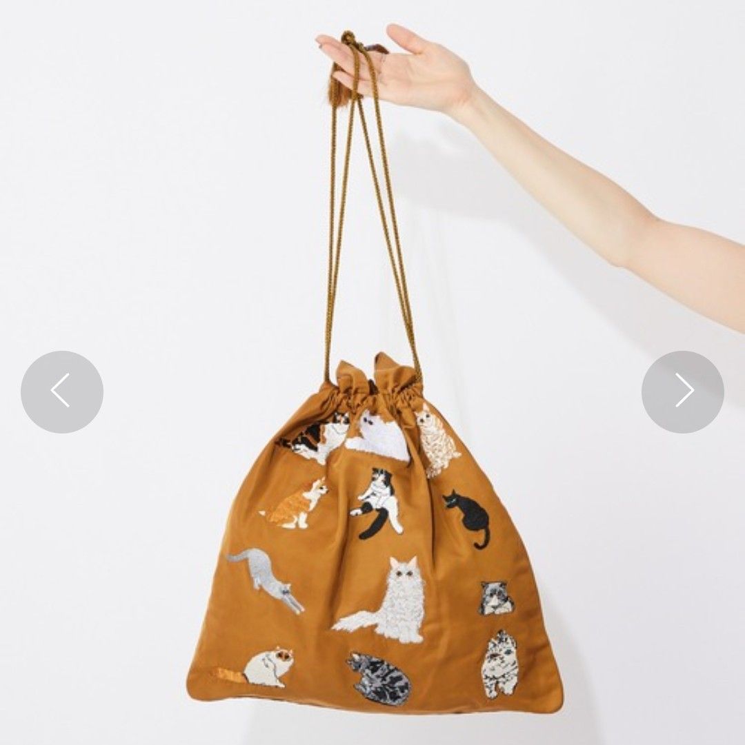 ear PAPILLONNER イアパピヨネ 猫 刺繍 巾着 トートバッグ｜Yahoo