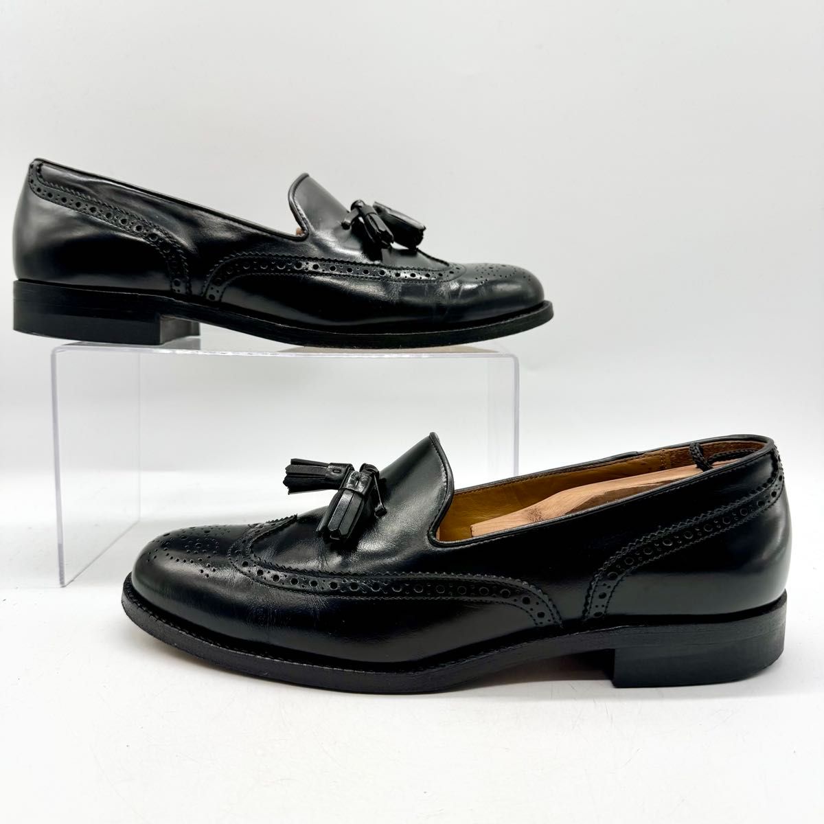 良品 REGALリーガル タッセルローファー ウイングチップ ブラック 黒