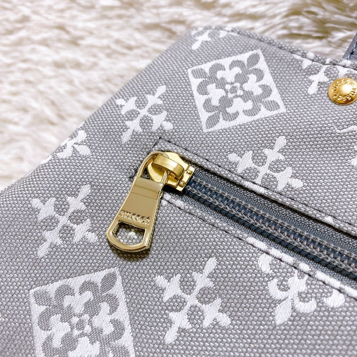 極美品 ラシット コットンジャガード ショッパー2wayショルダーバッグ