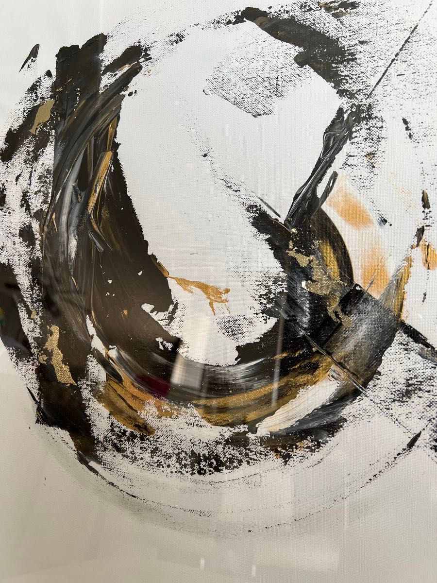 原画/額装済み/和風/禅/絵画/アート/抽象画/モダン/ホテル/黒/ゴールド