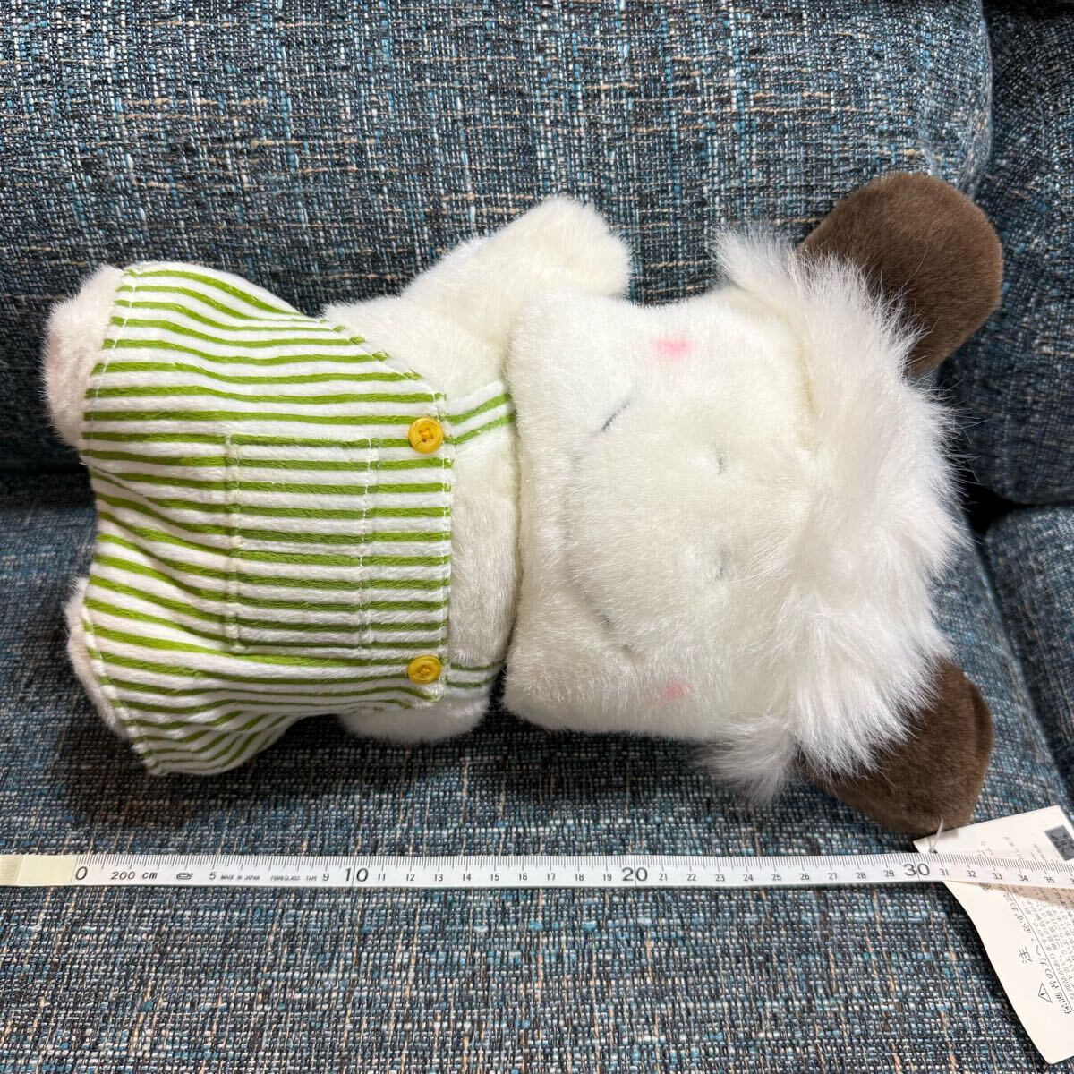 美品 タグ付き おはよう スパンク ぬいぐるみ 緑 ストライプ EIKOH