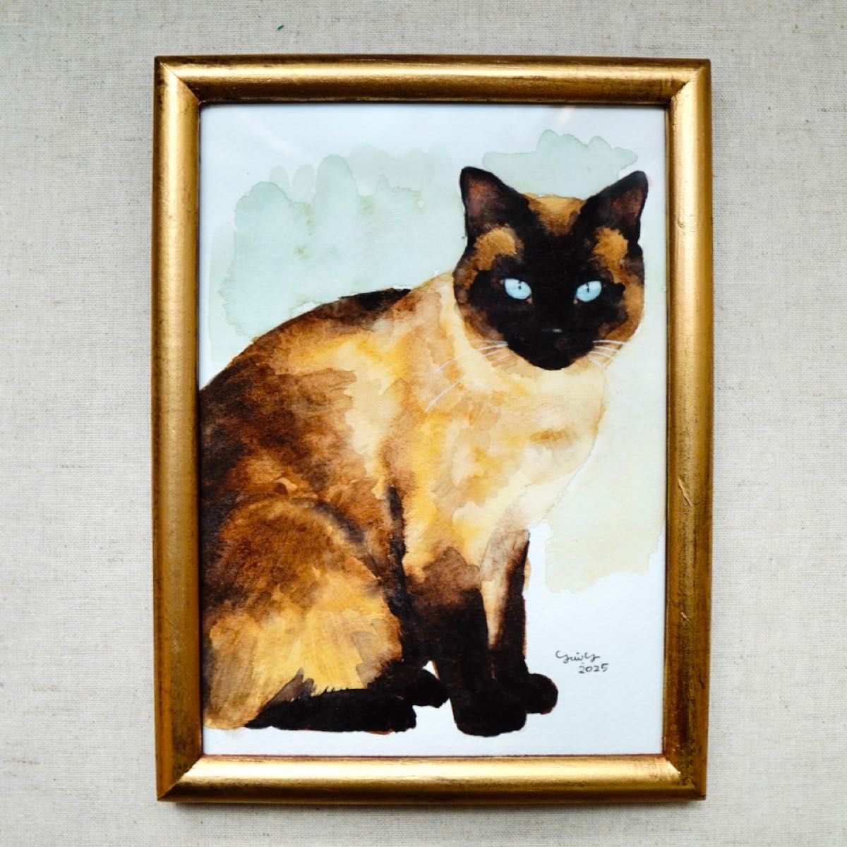 猫の絵 310 水彩画 原画 シャム猫 2L判｜Yahoo!フリマ（旧PayPayフリマ）