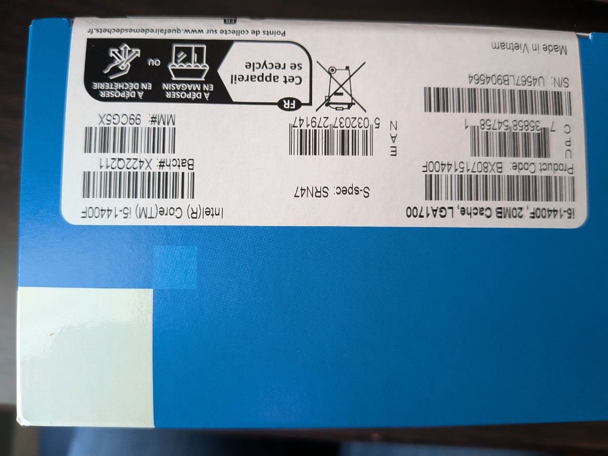 Intel Core i5-14400F LGA1700 純正ファン ほぼ未使用｜Yahoo!フリマ