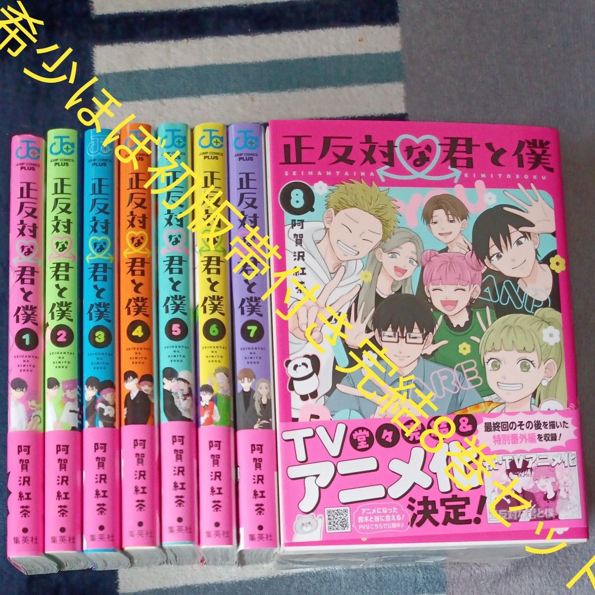 希少 未使用 全巻帯付き ほぼ初版セット 全巻完結8巻セット 正反対な君