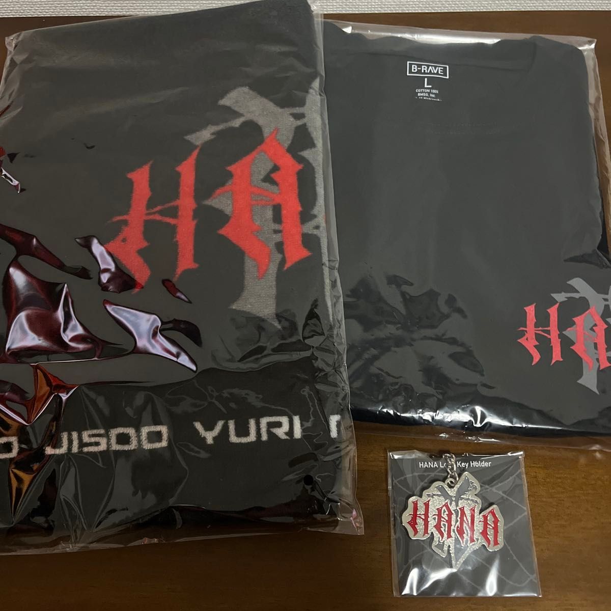 HANA ハナロゴフェイスタオル&ロゴTシャツ Lサイズ &ロゴキーホルダー