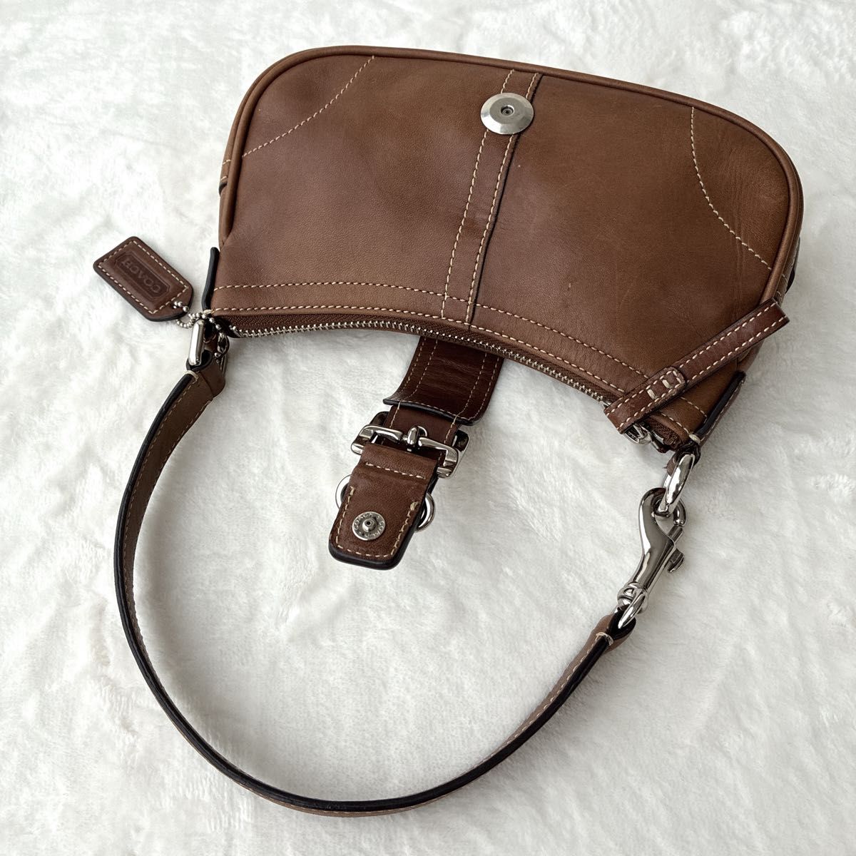 COACH コーチ ショルダーバッグ レザー ブラウン レディース