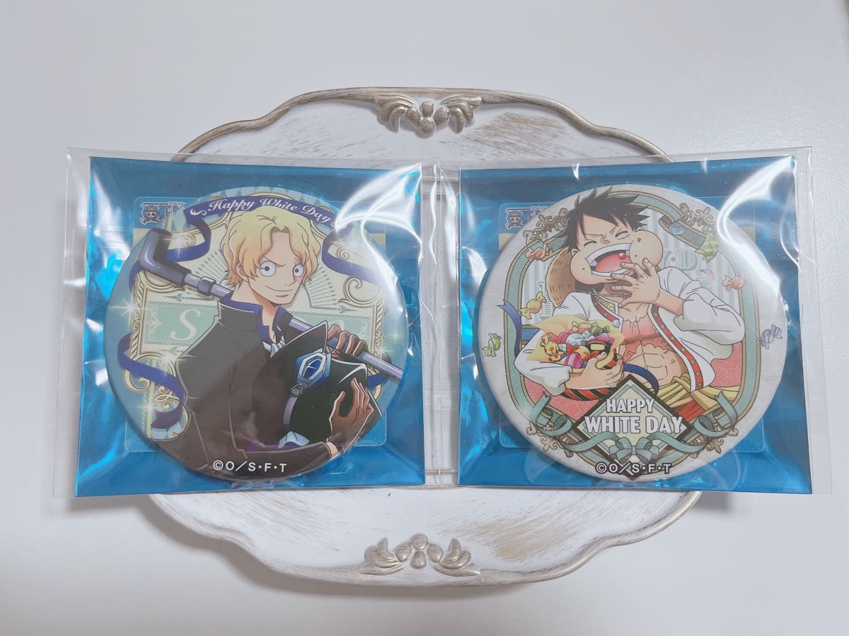ワンピース onepiece 輩缶バッジ ホワイトデー White Day ルフィ サボ