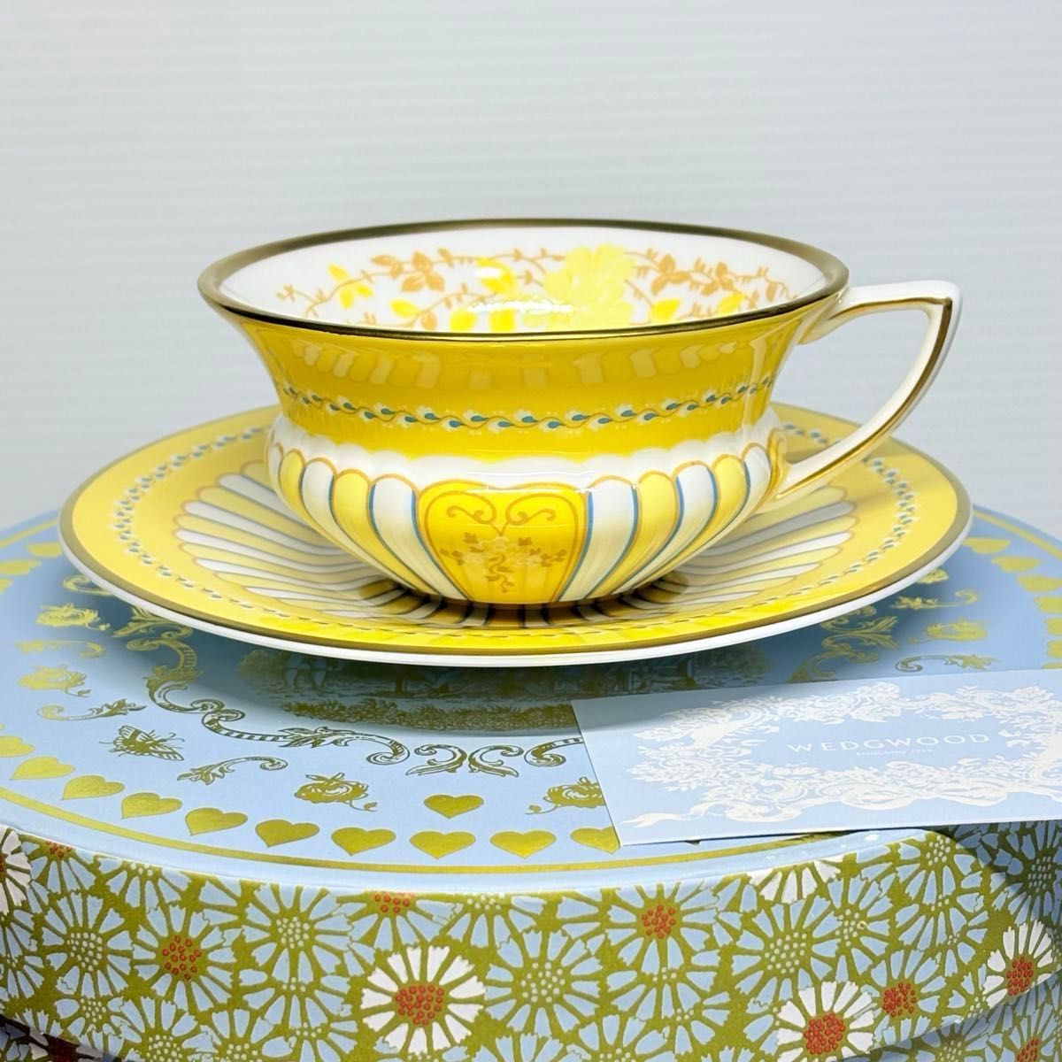 専用ボックス付き 新品未使用 ウェッジウッド ハーレクイン イエロー