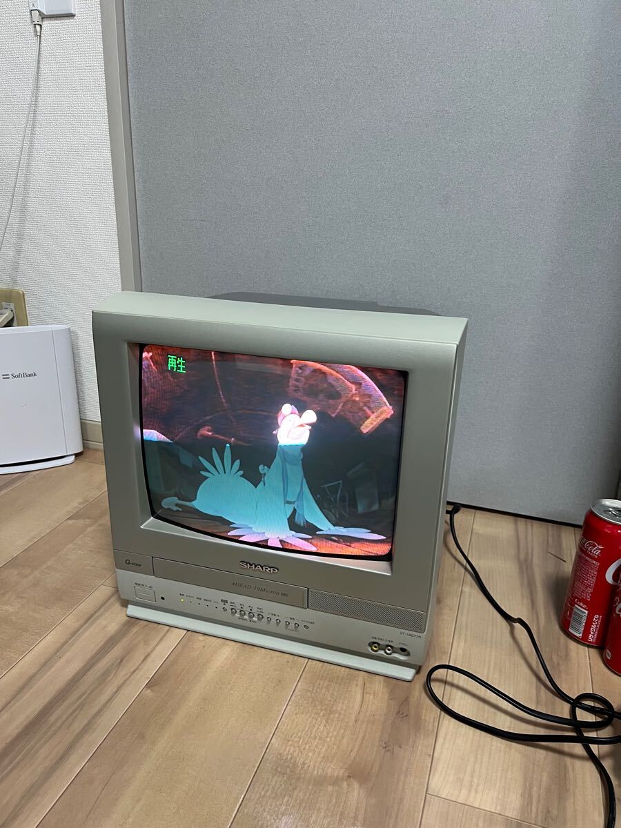 SHARP VT-14GY20 ブラウン管テレビ VHS一体型 動作品 レトロ SHARP VT