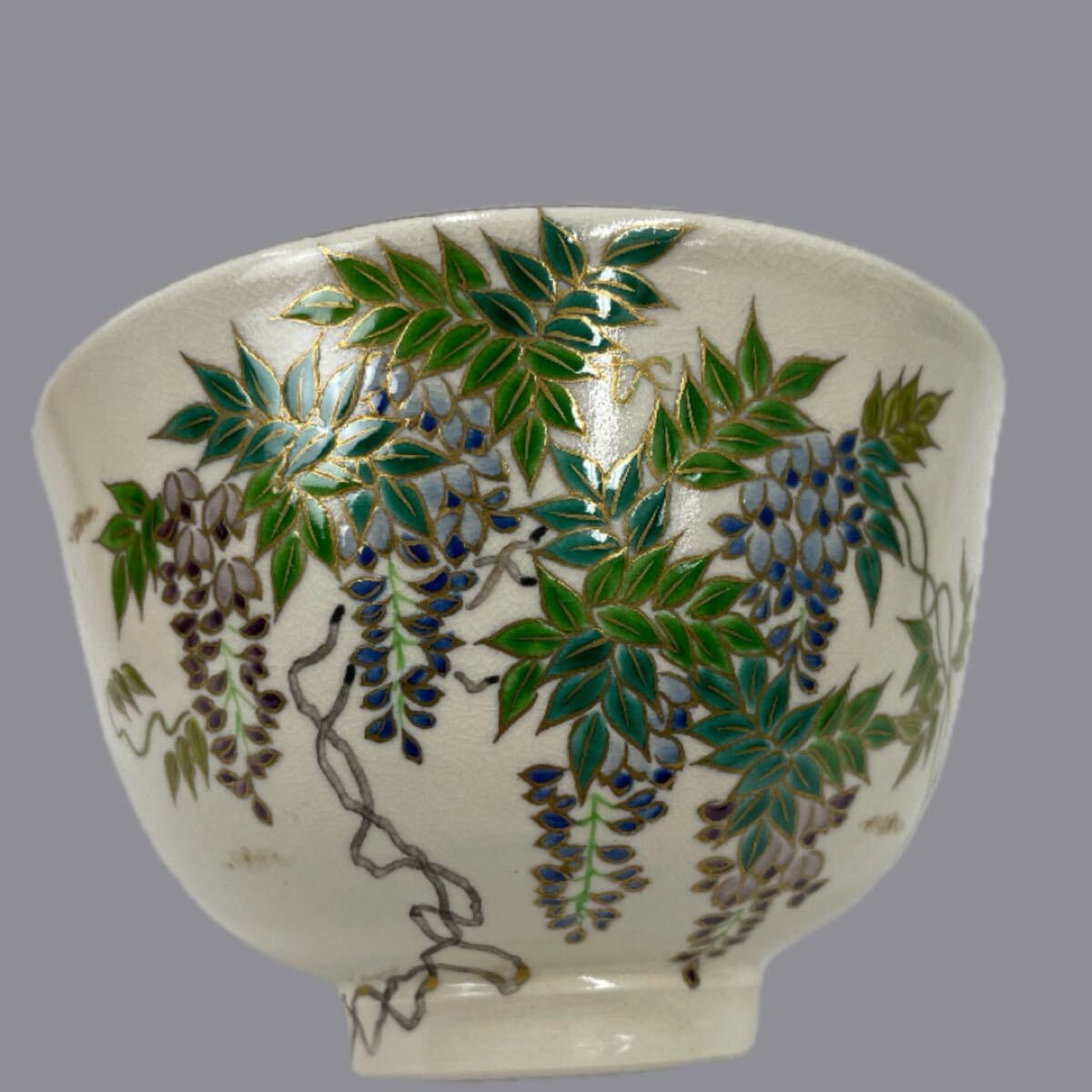 古薩摩白薩摩春の絵花模様茶碗茶道具