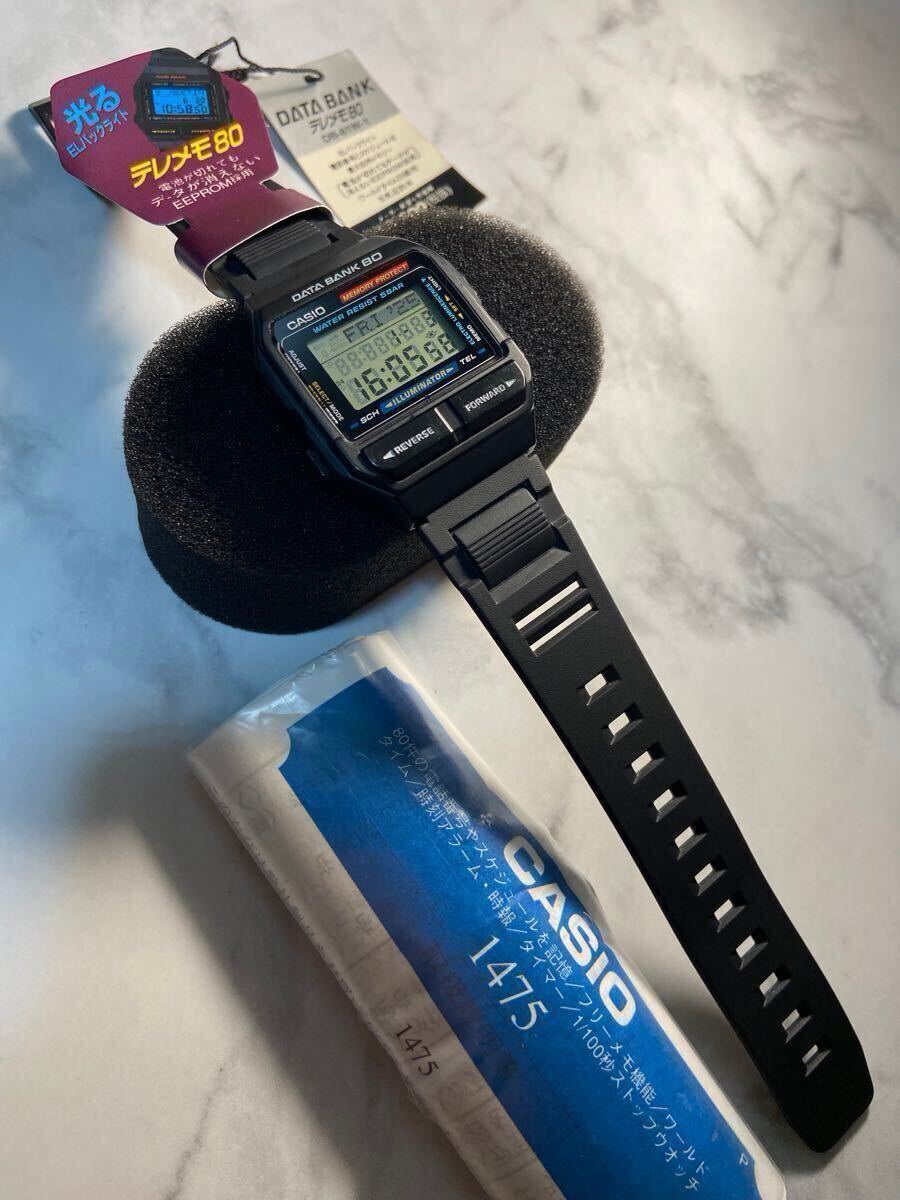 90's Vintage 美品 新品電池 CASIO DATABANK DB-81 オールブラック