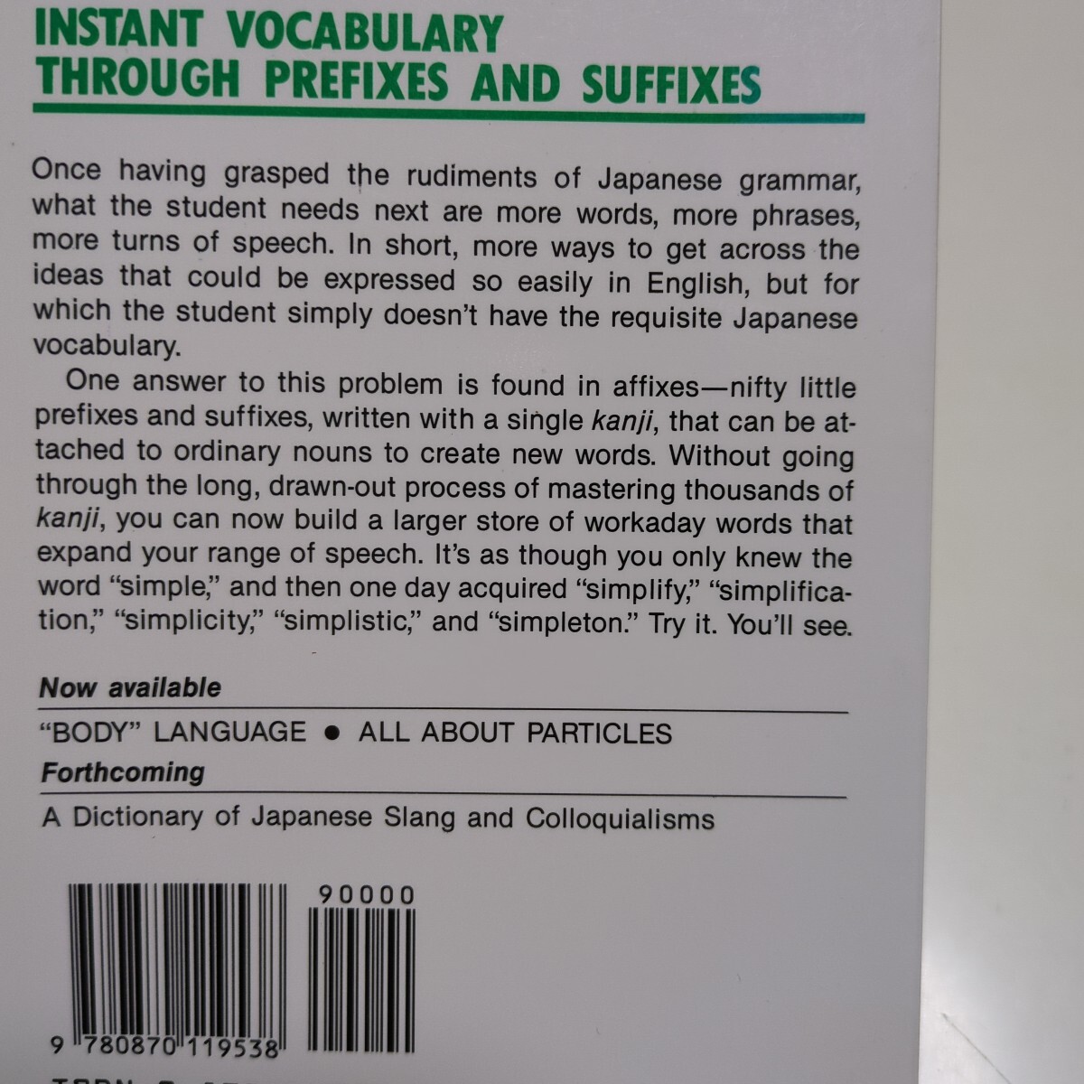 英語版 洋書 Instant Vocabulary Through Prefixes and Suffixes