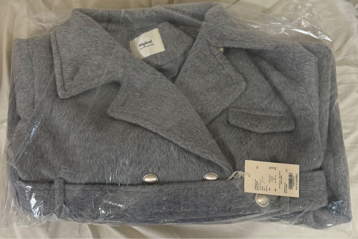 完売品 mideal マイディール 鈴木愛理着 ウール混シャギーミドルコート