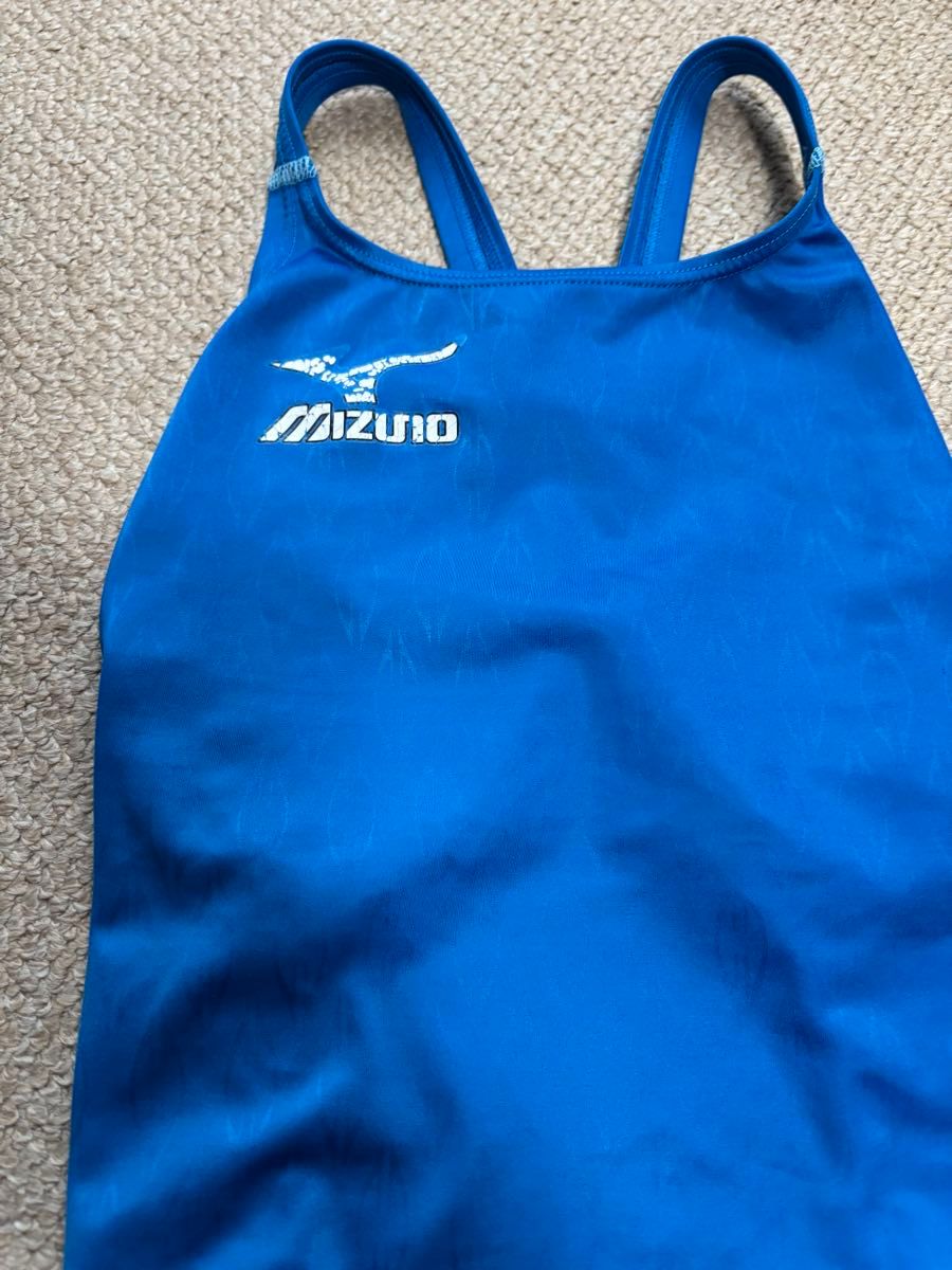 競泳水着 マイティライン ハイカット Mサイズ 強光沢 ブルー うろこ