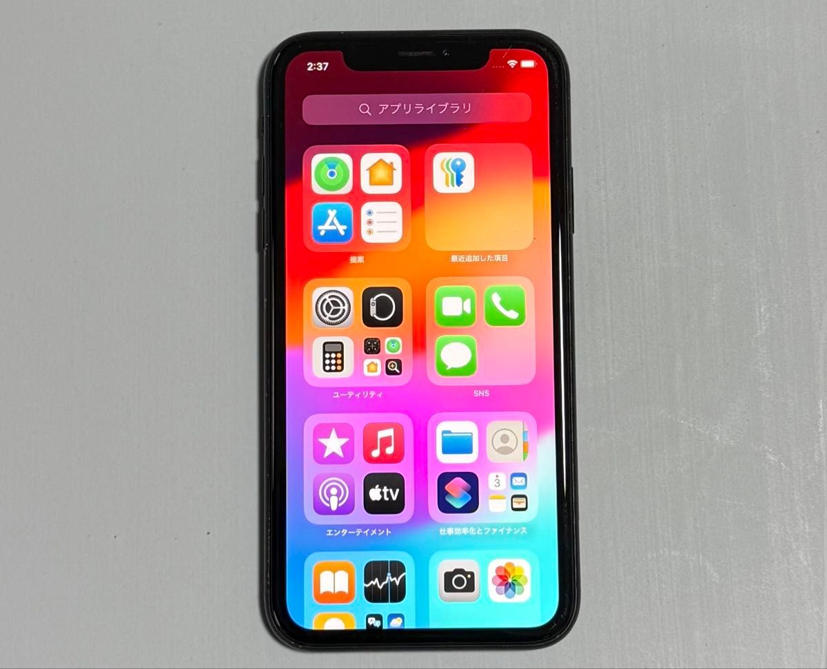 iPhone XR 64GB Black Sim free MT002J/A iOS 18 2 [よこに傷あり