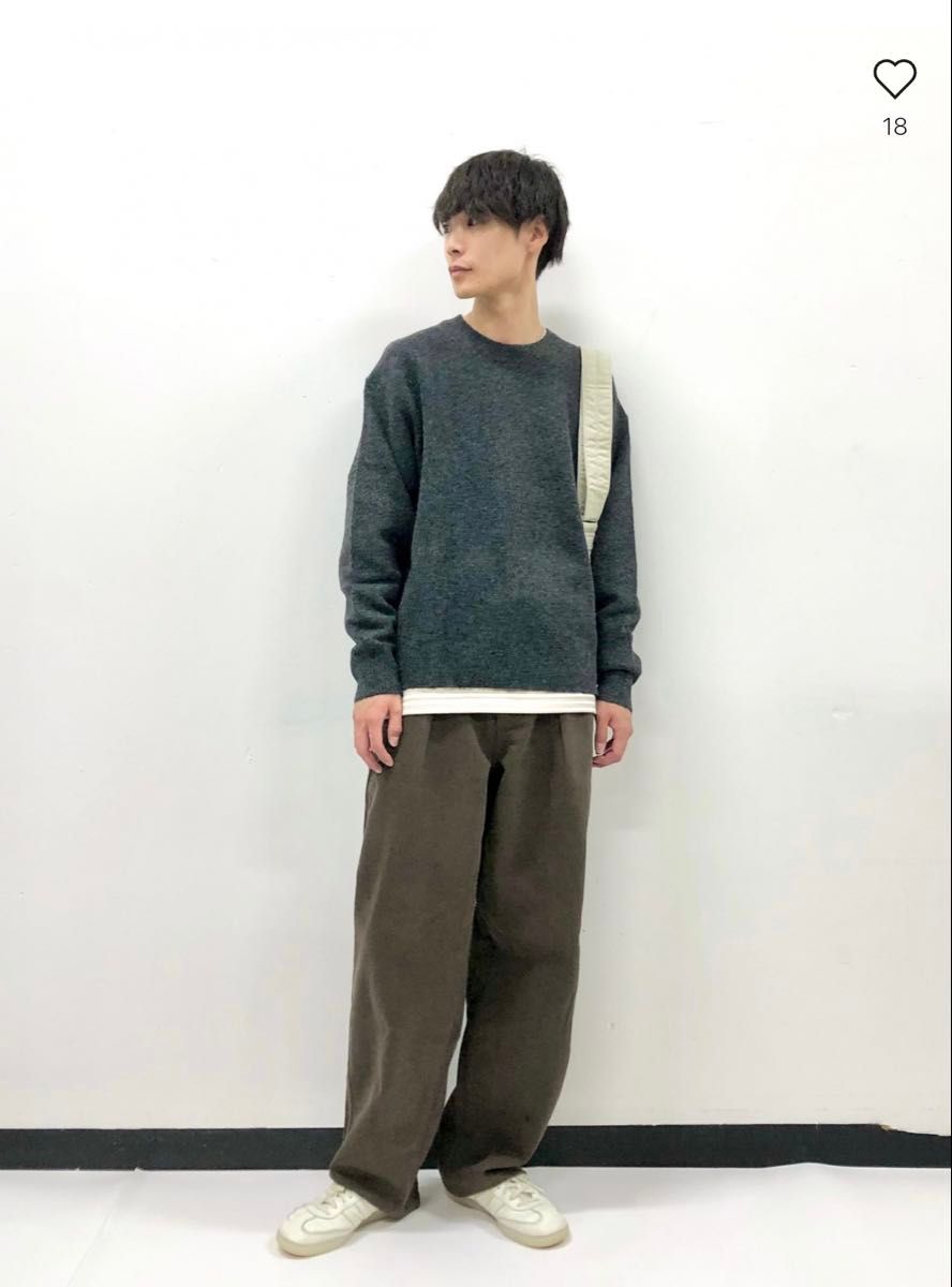 新品 UNIQLO ユニクロ スフレヤーンクルーネックセーター ダークグレー