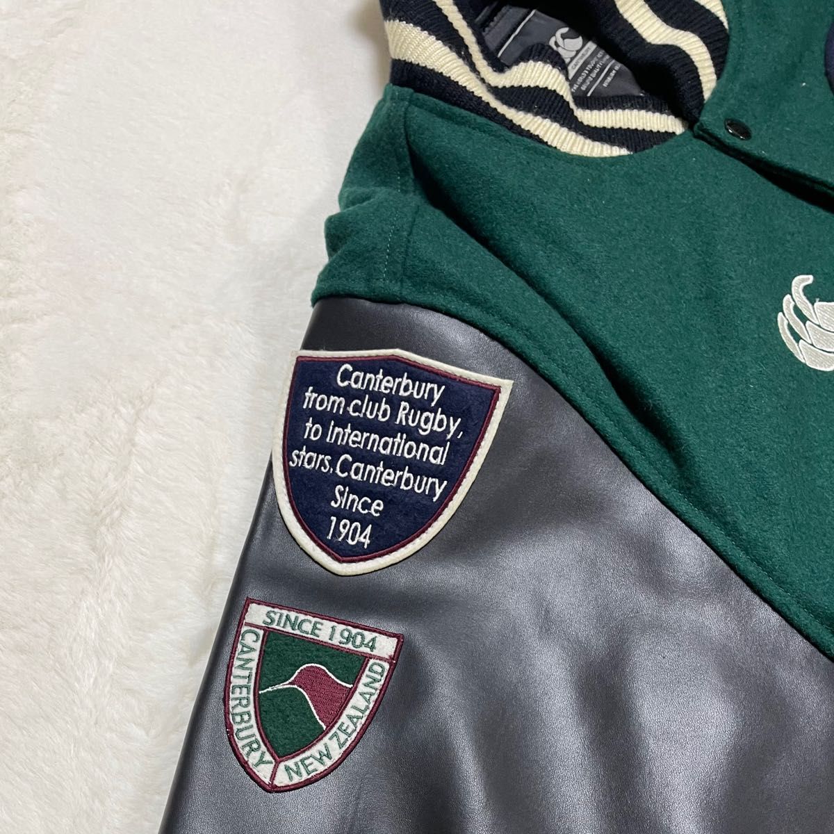 カンタベリー スタジャン 袖レザー フルデコ canterbury M｜Yahoo