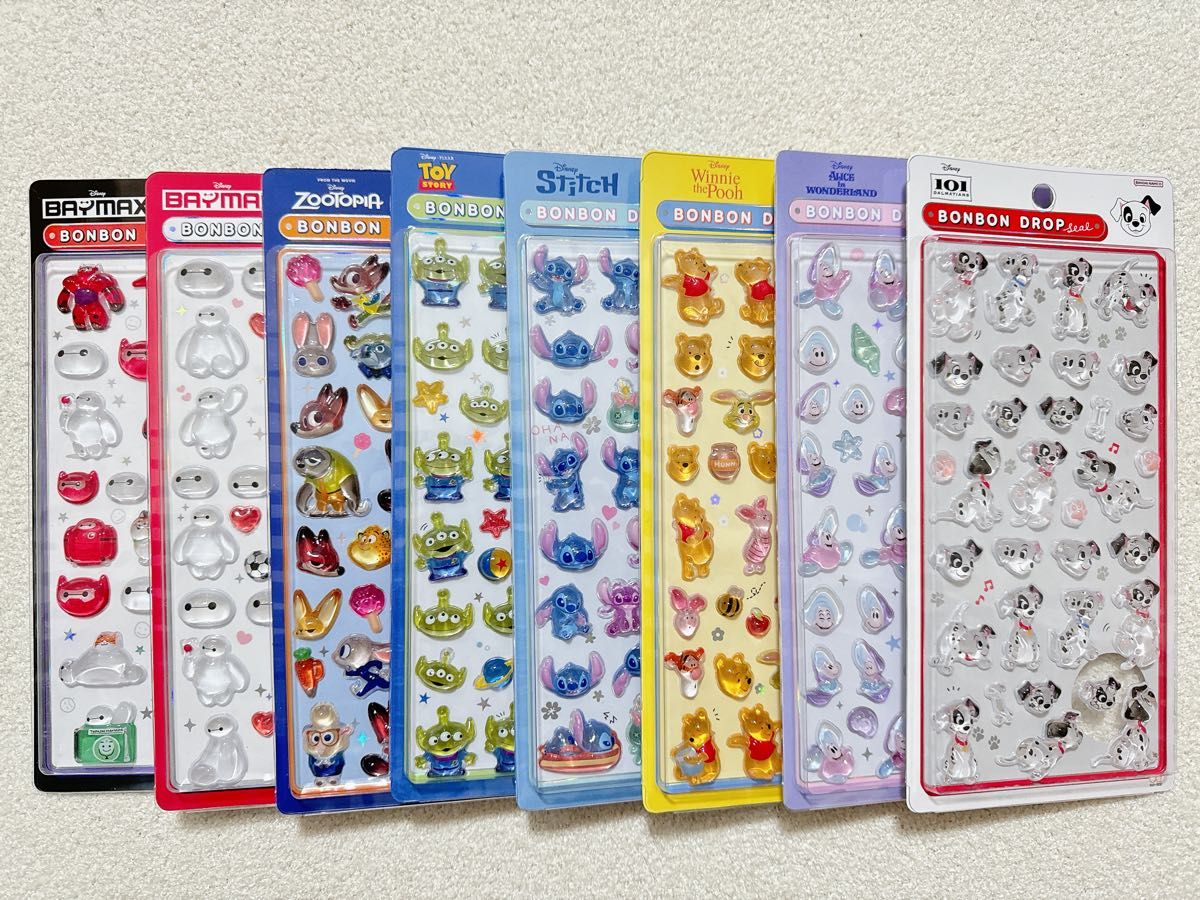 ディズニー ボンボンドロップシール 8点セット】大人気キャラクター