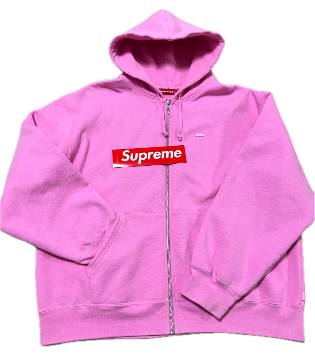 シュプリーム XL ボックスロゴ ピンク ジップアップパーカー パーカー