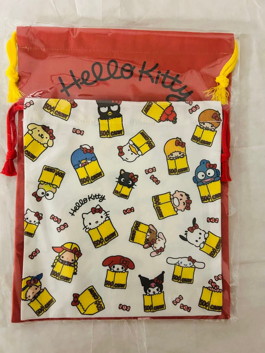 新品未開封 ハローキティ hello Kitty展 巾着 2枚セット 限定グッズ